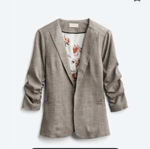 Skies Are Blue Raja Printed Collarless Blazer